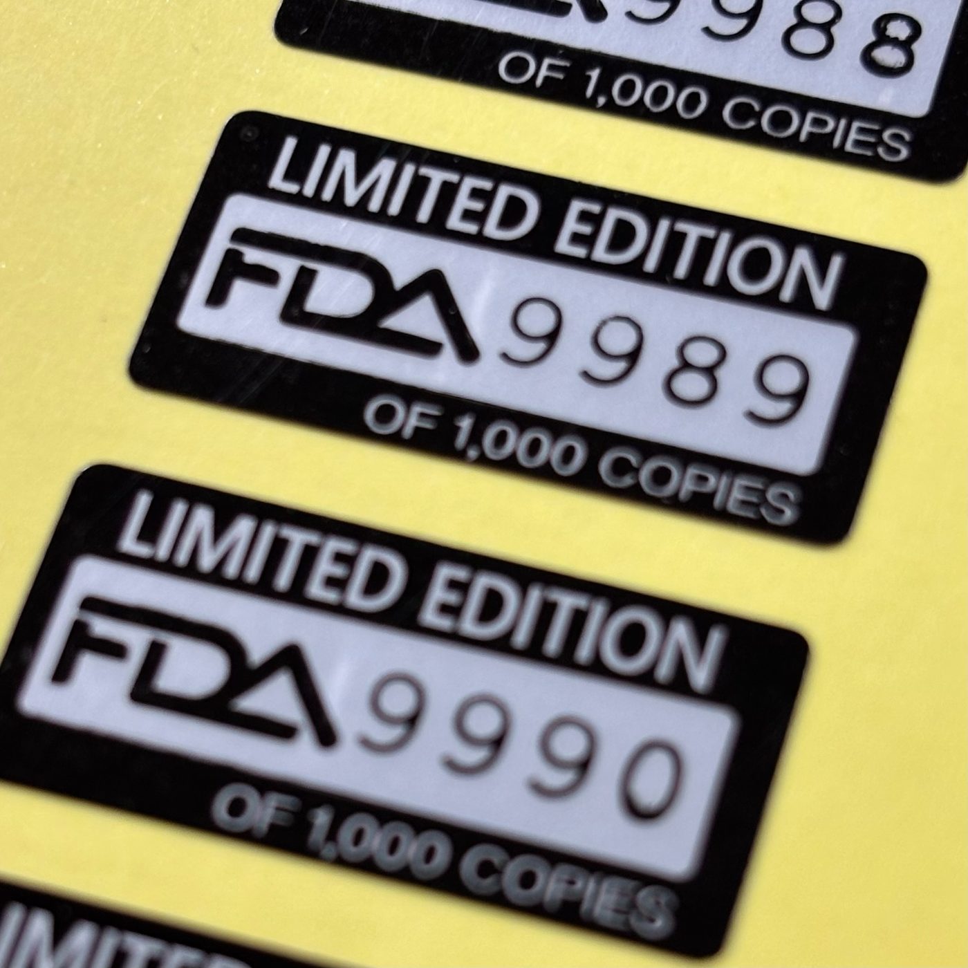 FDA 한정판 인증 라벨